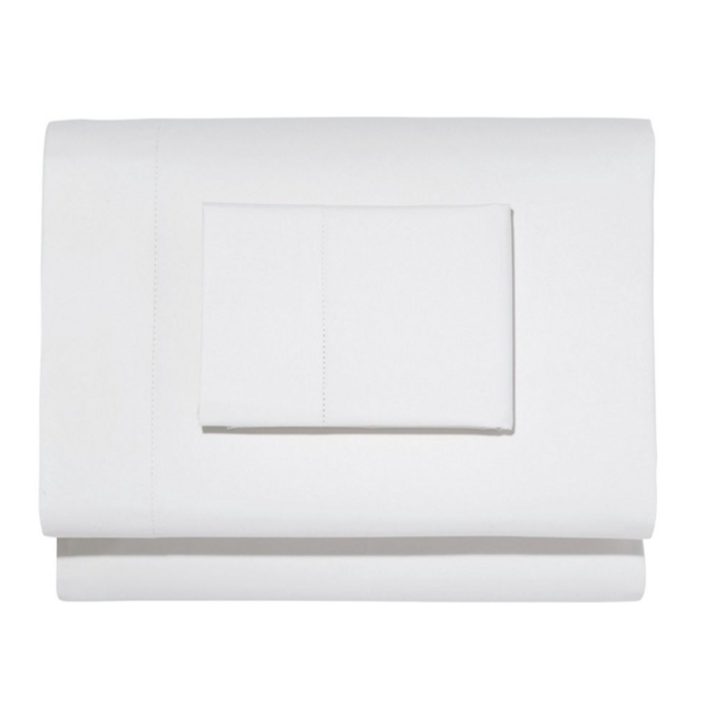 White 280-Thread-Count Pima Cotton Percale Sheet Set