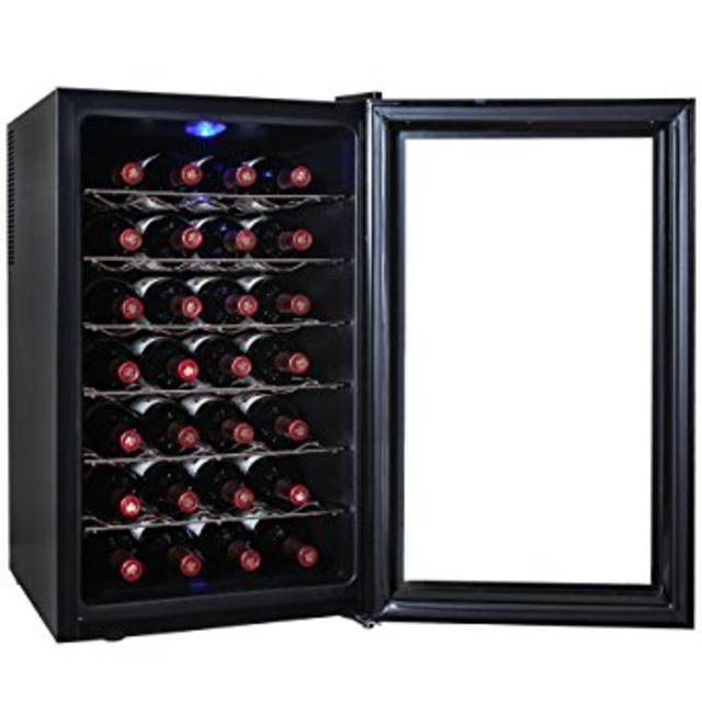 AKDY® 28 Bottle Single Zone Thermoelectric Freestanding Wine Cooler Cellar Chiller Refrigerator Fridge Quiet Operation