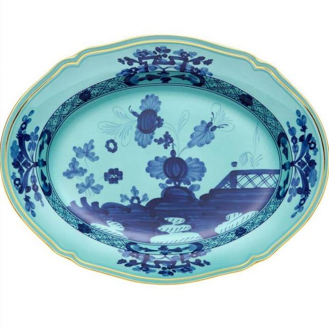 OVAL PLATTER, LARGE Ginori Oriente Italiano Iris with Gold Trim