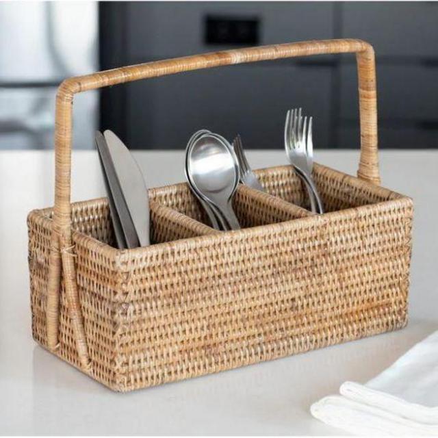 3 Section Caddy/Cutlery Holder with Handle