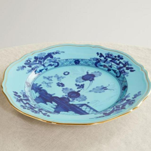 Oriente Italiano 26.5cm gold-plated porcelain dinner plate