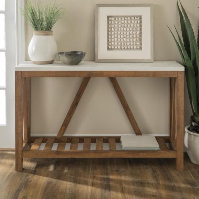 Rustic A-Frame Entry Table