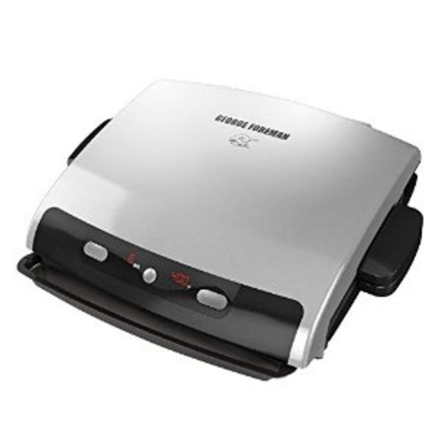 George Foreman GRP99 Next Generation Grill with Nonstick Removable Plates, Silver/Black