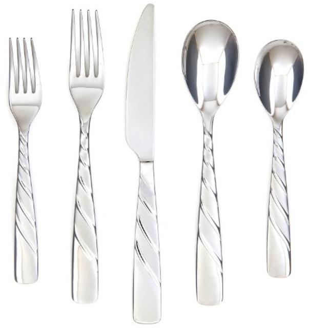 Farberware Wasabi Sand 20-Piece Flatware Set, 18/0 Stainless Steel