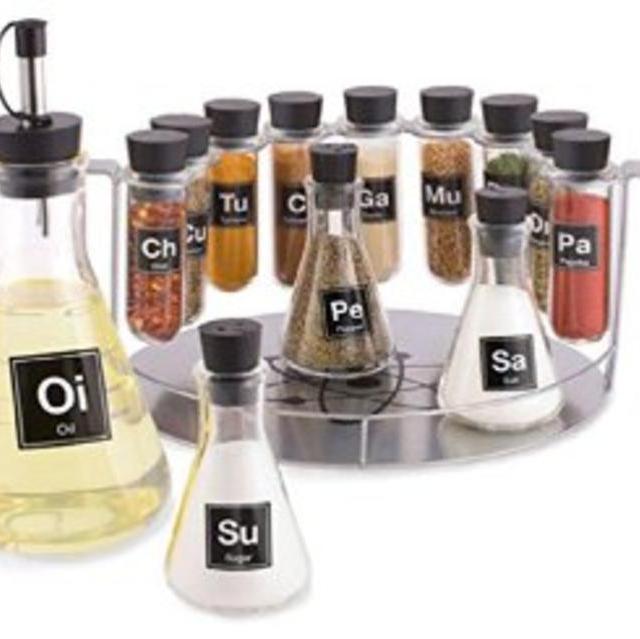 Chemist's Spice Rack, 14 Piece Chemistry Spice Rack Set