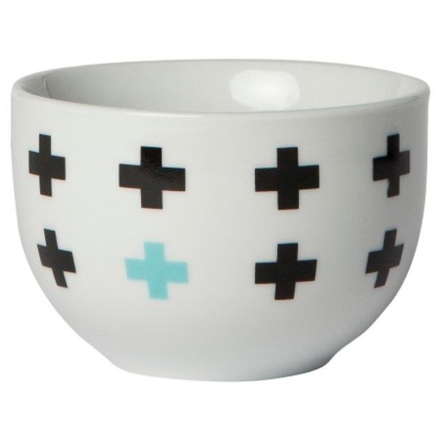 Cheeky® Memphis 8oz Porcelain Mini Bowl - Black and Teal Plus