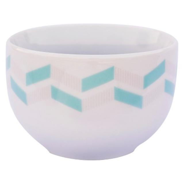 Cheeky® Porter 8oz Porcelain Mini Bowl - Blue and Grey Chevron