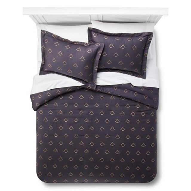 Dotted Triangle Comforter Set (King) Blue 3pc - Nate Berkus™