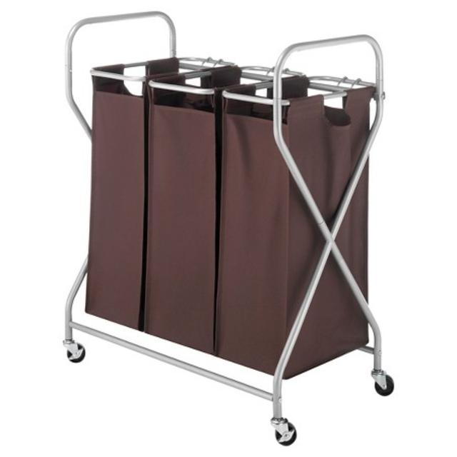 Rolling Triple Laundry Sorter - Brown - Threshold™