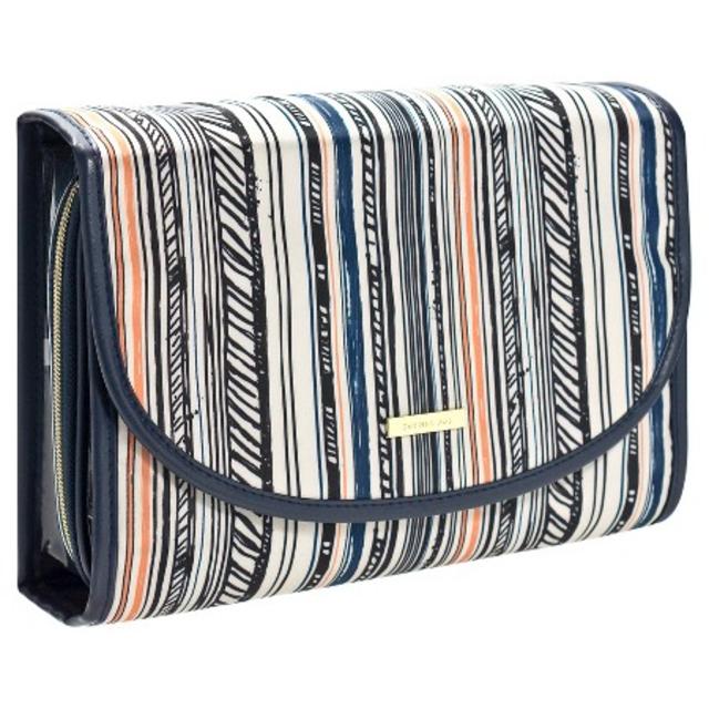 Sophia Joy Stripe Grid Makeup Valet Cosmetic Bag