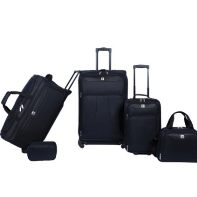 Skyline 5pc Spinner Luggage Set - Ebony Solid