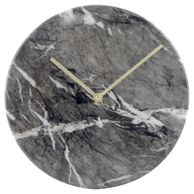 Faux-Marble Wall Clock Black 10" - Threshold™