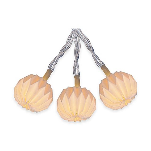 Origami Paper 10-Light LED String Lights in White