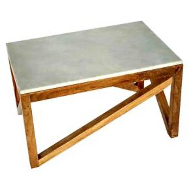 Threshold Wood and Marble Coffee Table