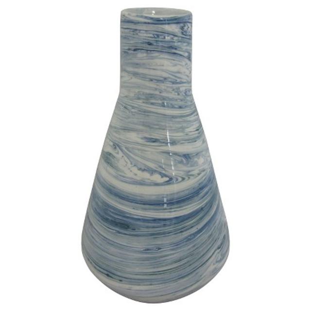 Marbled Vase White/Blue