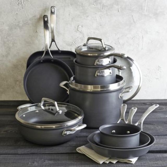 Sur La Table Dishwasher-Safe Hard Anodized Nonstick 15-Piece Set