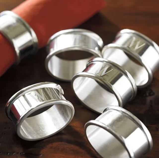 Monogrammed Maxfield Napkin Ring, Set of 4