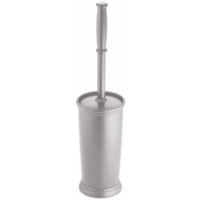 InterDesign Kent Toilet Bowl Brush and Holder for Bathroom Storage, Silver