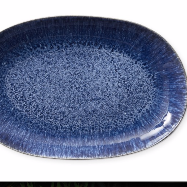 Reactive Glaze Serving Platter, Blue