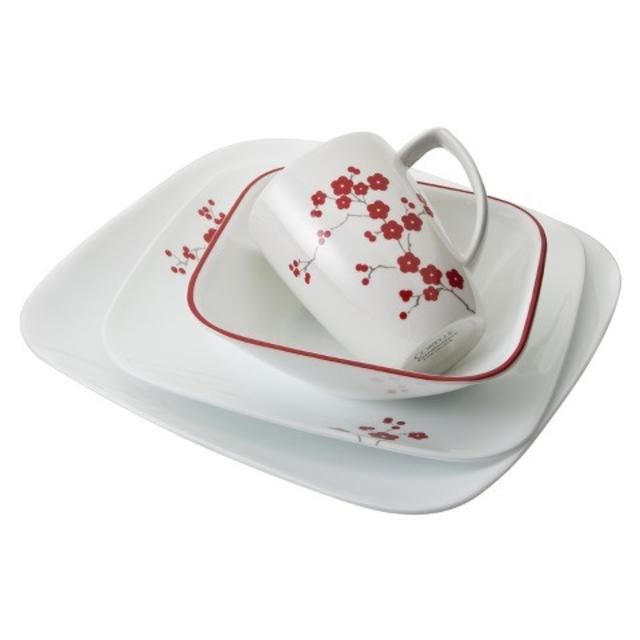 Corelle 16 Piece Dinnerware Set - Hanami Garden White product details page
