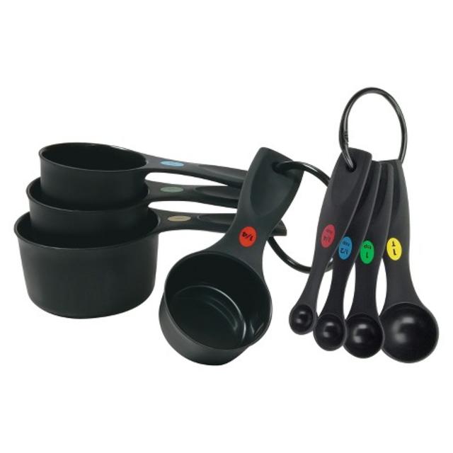 OXO Plastic Measuring Cups and Spoon set - Black product details page