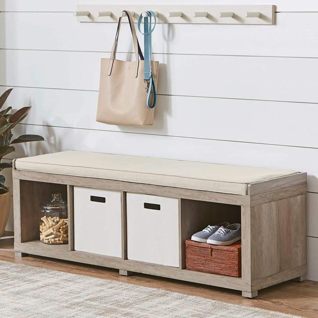 Better Homes and Gardens 4-Cube Organizer Storage Bench, Multiple Finishes