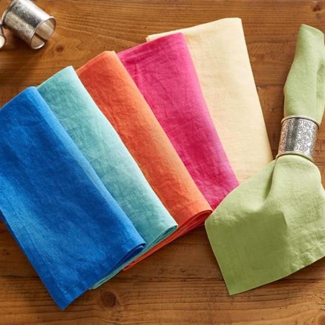 Everyday Colorful Belgian Flax Linen Napkin, Set of 4
