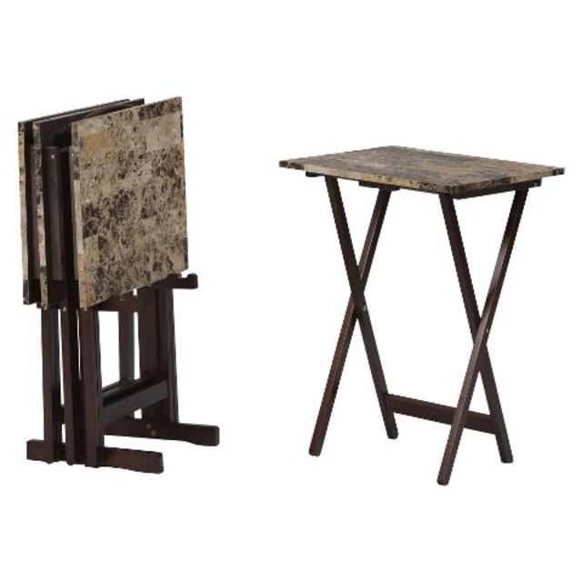 4 Piece Faux Marble Tables with Stand - Linon®