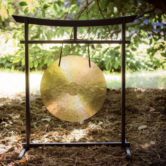 16" Gongs on the Sacred Space Outdoor Gong Stand