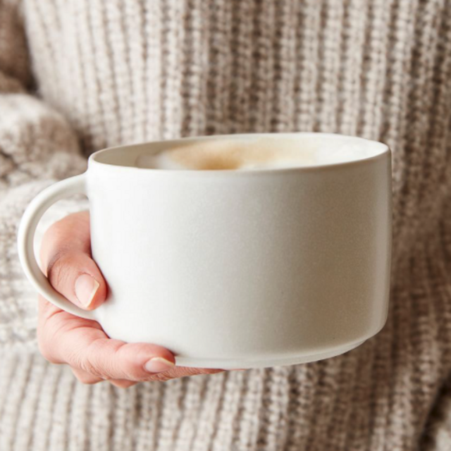 Mason Stoneware Oversized Latte Mugs, Set of 4 - Ivory