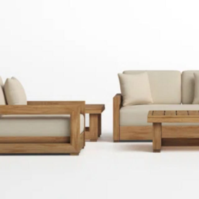 Melrose 5 Piece Teak Sofa Seating Group with Cushions