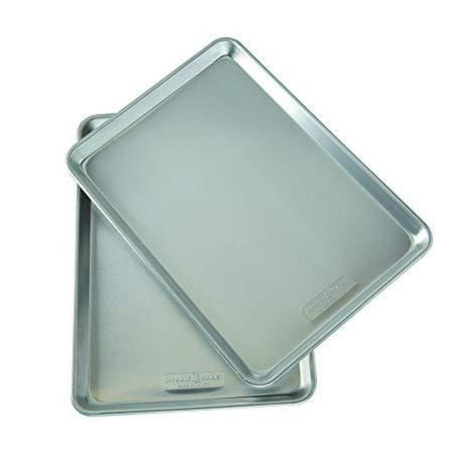 Nordic Ware Natural Aluminum Commercial Baker's Half Sheet (2 Pack), Silver