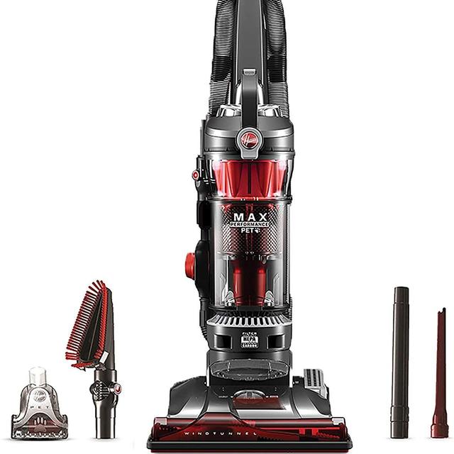 Hoover WindTunnel 3 Max Performance Upright Vacuum Cleaner, HEPA Media Filtration and Powerful Suction for Pet Hair, UH72625, Red