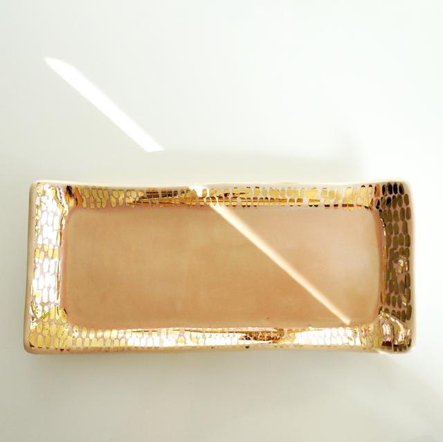Peach + Gold Dash Tray