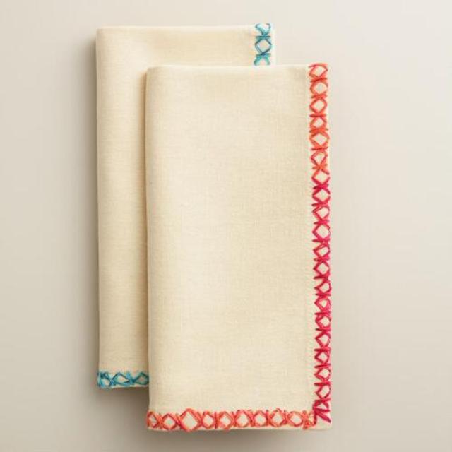 Ombre Trim Cassia Napkins Set of 4