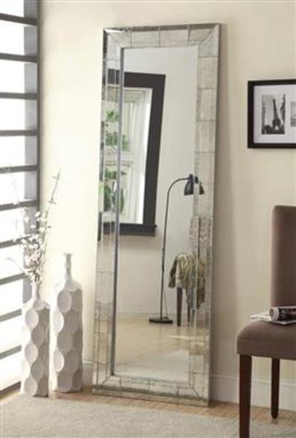 Contemporary Silver Glass Mirror