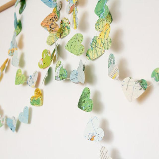12 ft paper map garland