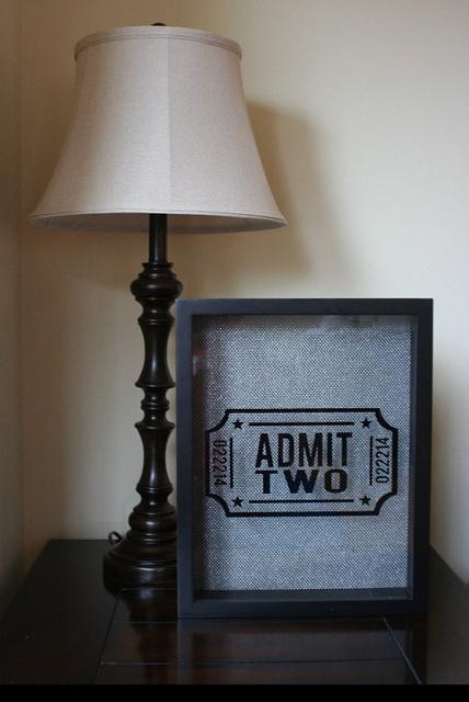 PREMIUM 11x14" 'Admit Two' Shadow Box with Anniversary Date