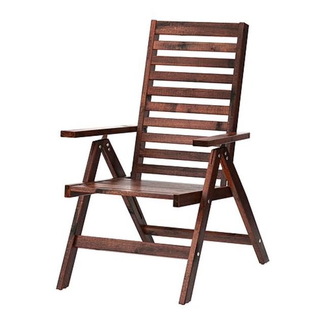 ÄPPLARÖ				Reclining chair, outdoor, brown folding brown brown stained
