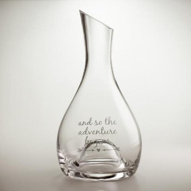 Adventure Begins Etched Wine Decanter