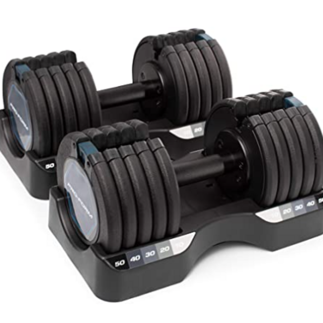 ProForm 50 lb. Select-a-Weight Dumbbell Pair, Black