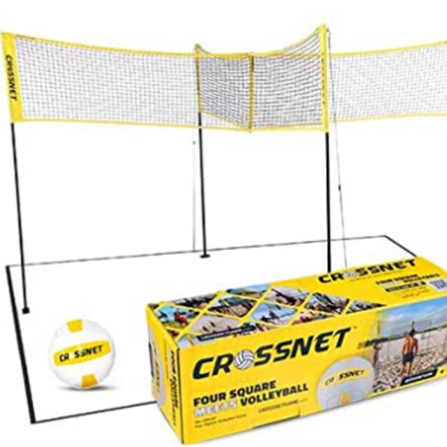CROSSNET Four Square Volleyball Net & Game Set