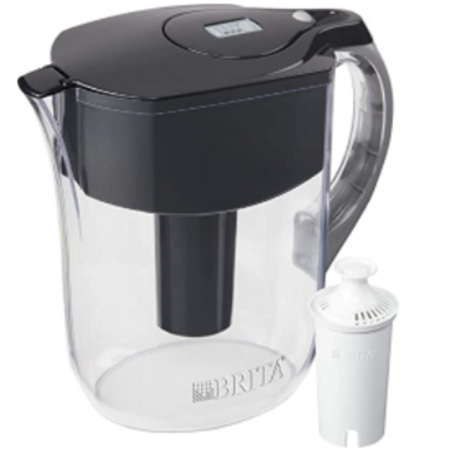 Brita Water Pitcher with 1 Filter, Large 10 Cup, Black