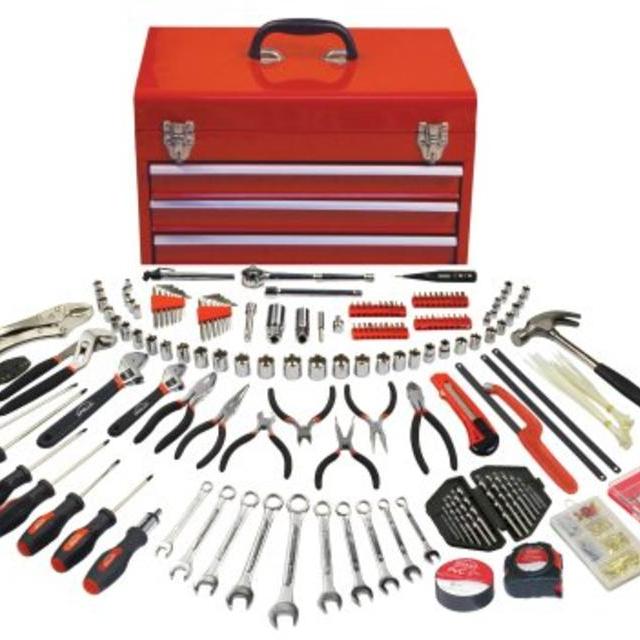 Apollo Precision Tools DT6803 297 Piece Mechanics Tool Kit in Three Drawer Steel Tool Box