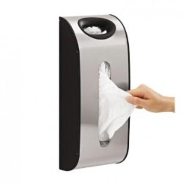 simplehuman Wall Mount Grocery Bag Dispenser,  Stainless Steel