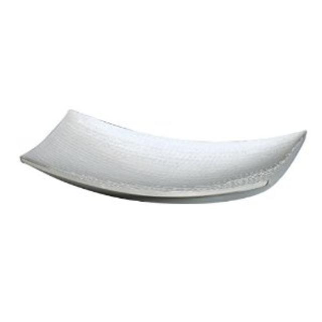 HAMMERED CURVE TRAY - Hammered Curve Tray, Double Wall, 15"x8.25" STAINLESS S...