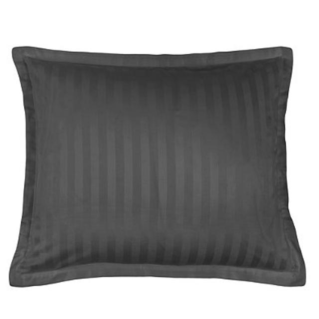 500-Thread-Count Damask Stripe Standard Pillow Sham in Grey