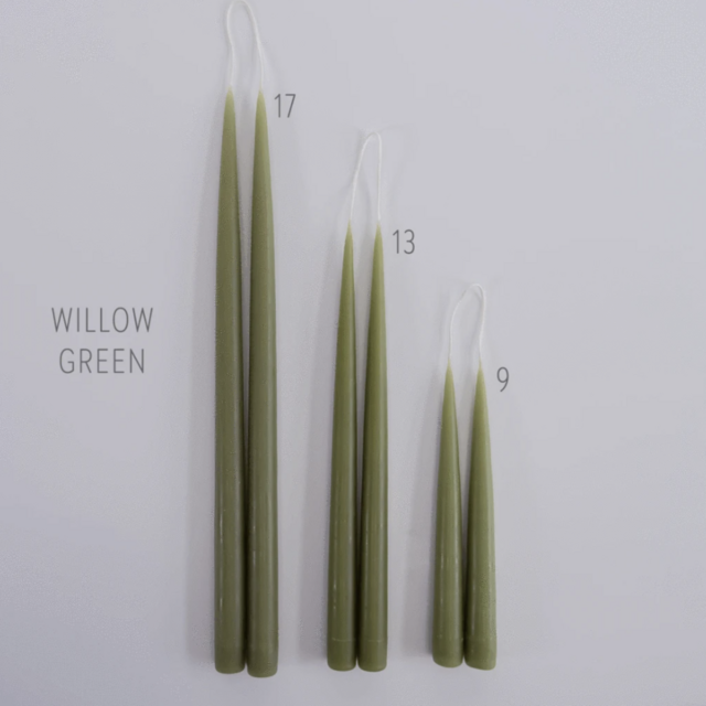 Hand Dipped Candle Pairs - Willow Green - 13"