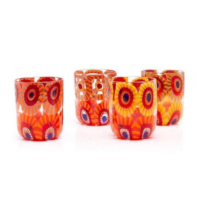 Set-Of-Four Murrine Glass Tumblers