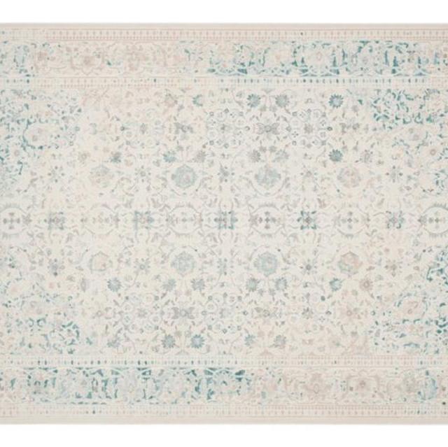 Nadette Rug, Turquoise/Ivory